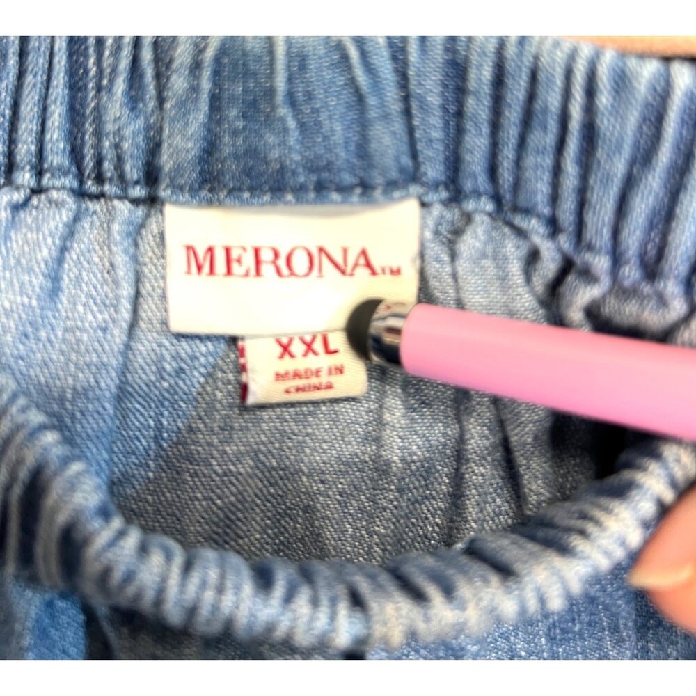 Merona Womens XXL Denim Off-Shoulder Dress 100% Cotton - Picture 3 of 4